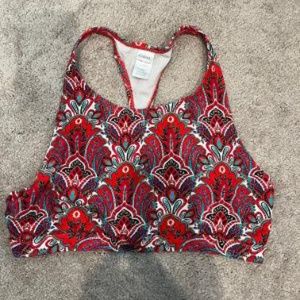 Eidon Red-Patterned XL Swim Top